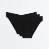 3 chiloți clasici de bikini din amestec de poliamidă cu decupaj în V invizibil 3 chiloți clasici de bikini din amestec de poliamidă cu decupaj în V invizibil