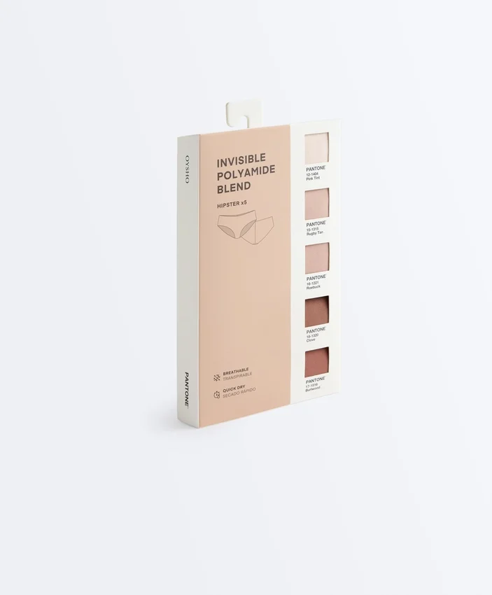 5 chiloți hipster invizibili din amestec de poliamidă Pantone™ 5 chiloți hipster invizibili din amestec de poliamidă Pantone™