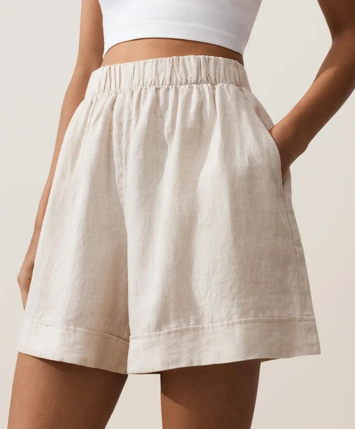 Bermude din 100% in de pânză Bermude din 100% in de pânză