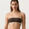 Bikini bandeau cu bordură contrastantă Bikini bandeau cu bordură contrastantă