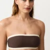 Bikini bandeau cu bordură contrastantă Bikini bandeau cu bordură contrastantă
