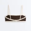 Bikini bandeau cu bordură contrastantă Bikini bandeau cu bordură contrastantă