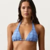 Bikinis cu guler halter din țesătură în carouri Bikinis cu guler halter din țesătură în carouri