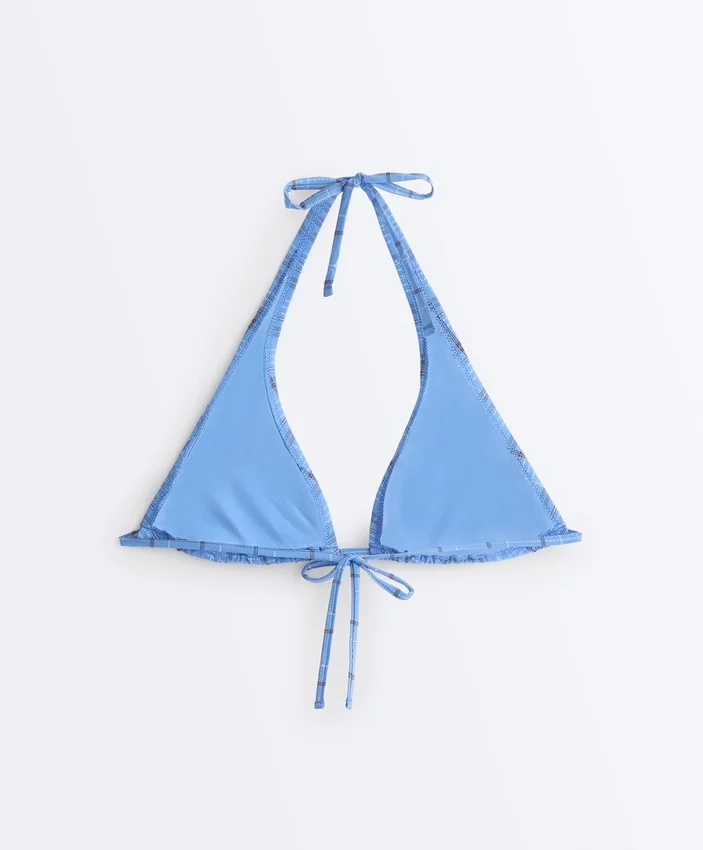Bikinis cu guler halter din țesătură în carouri Bikinis cu guler halter din țesătură în carouri
