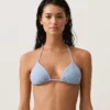 Bikinis triunghiulare cu dungi texturate Bikinis triunghiulare cu dungi texturate