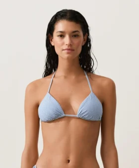 Bikinis triunghiulare cu dungi texturate