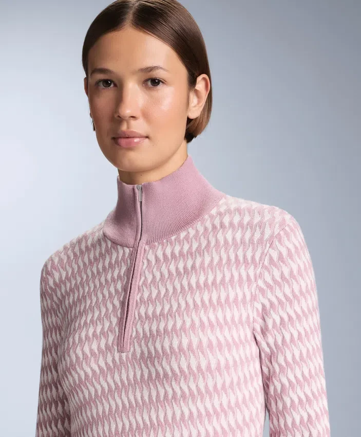Bluză termică din tricot jacquard geometric Bluză termică din tricot jacquard geometric
