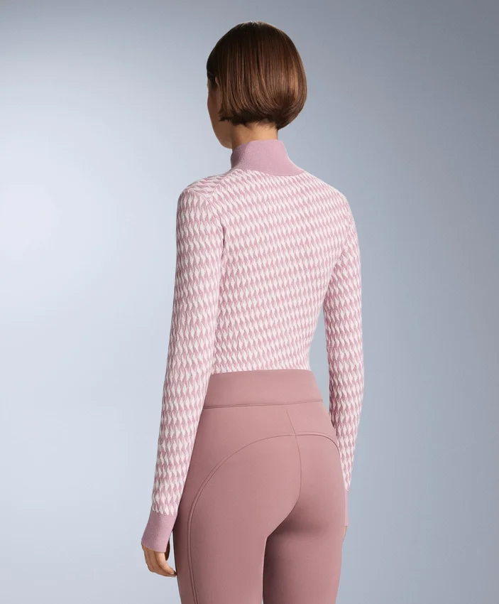 Bluză termică din tricot jacquard geometric Bluză termică din tricot jacquard geometric
