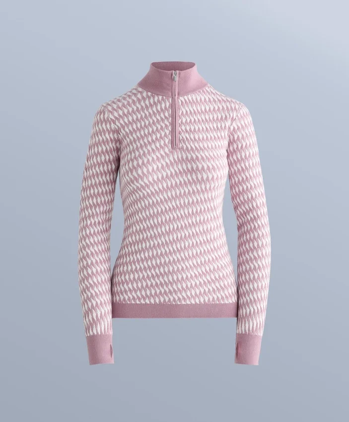 Bluză termică din tricot jacquard geometric Bluză termică din tricot jacquard geometric