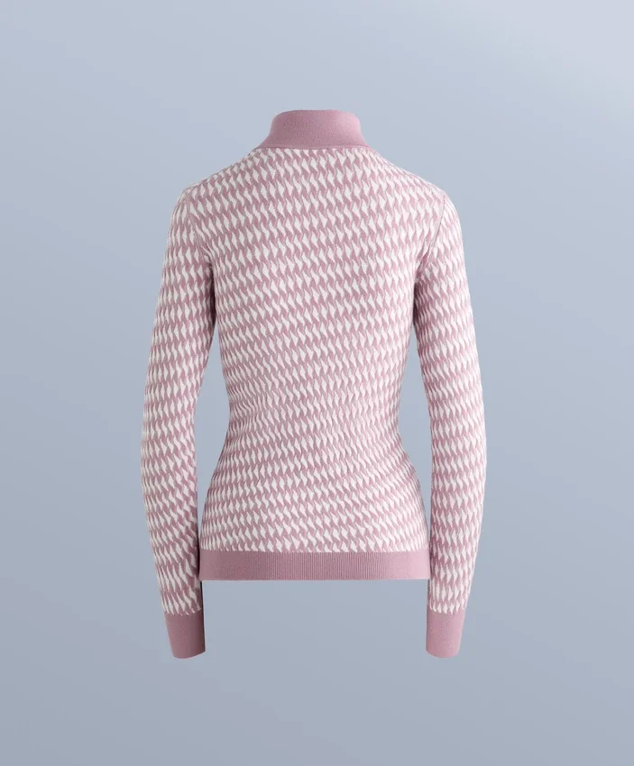 Bluză termică din tricot jacquard geometric Bluză termică din tricot jacquard geometric