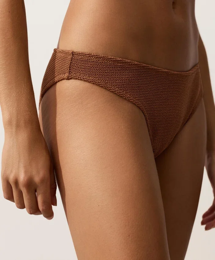 Chiloți clasici de bikini cu efect de șifon Chiloți clasici de bikini cu efect de șifon