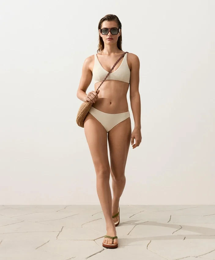 Chiloți clasici de bikini cu efect de șifon Chiloți clasici de bikini cu efect de șifon