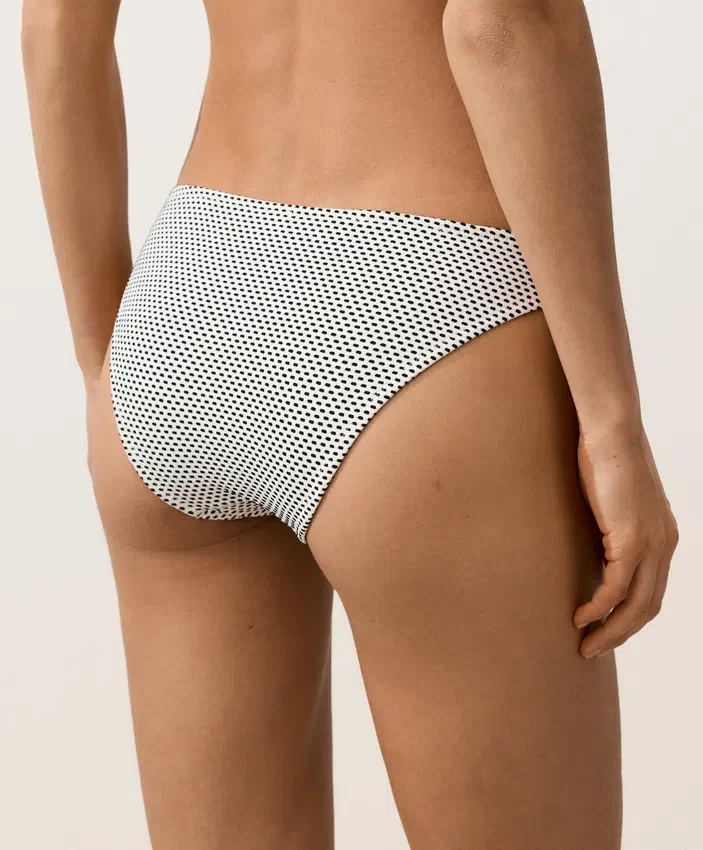 Chiloți clasici de bikini din țesătură jacquard cu buline Chiloți clasici de bikini din țesătură jacquard cu buline
