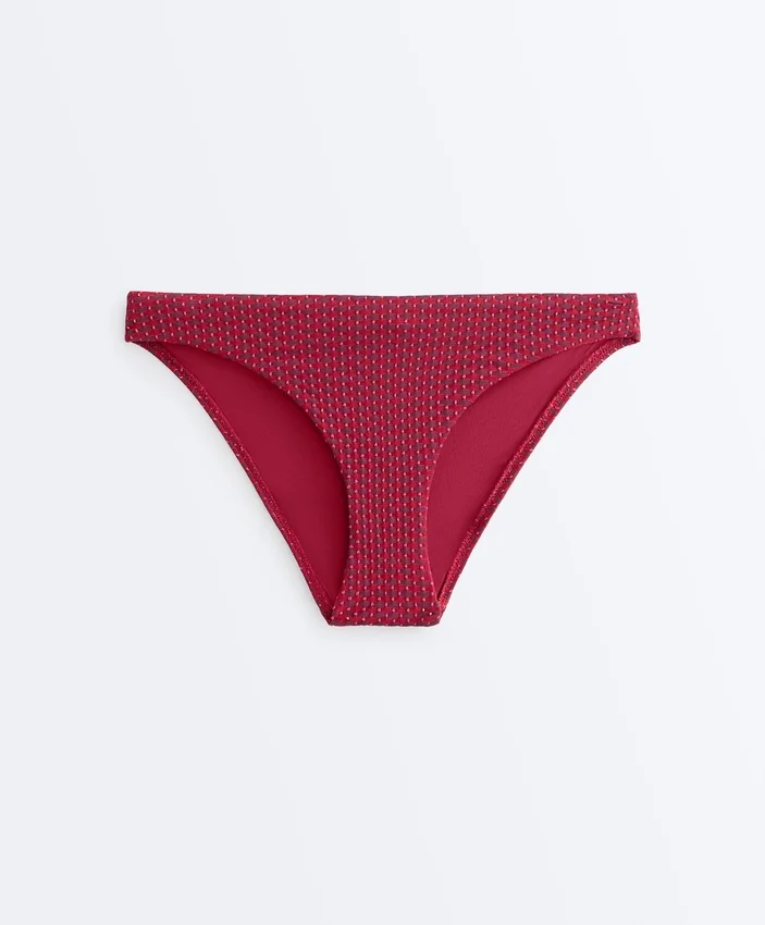 Chiloți clasici de bikini din jacquard geometric Chiloți clasici de bikini din jacquard geometric
