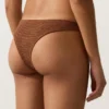 Chiloți de bikini brazilian cu decupaj în U și țesătură șifonată Chiloți de bikini brazilian cu decupaj în U și țesătură șifonată