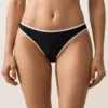 Chiloți de bikini clasici cu bordură contrastantă Chiloți de bikini clasici cu bordură contrastantă