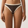 Chiloți de bikini clasici cu bordură contrastantă Chiloți de bikini clasici cu bordură contrastantă