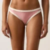 Chiloți de bikini clasici cu bordură contrastantă Chiloți de bikini clasici cu bordură contrastantă