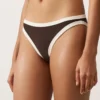 Chiloți de bikini clasici cu bordură contrastantă Chiloți de bikini clasici cu bordură contrastantă