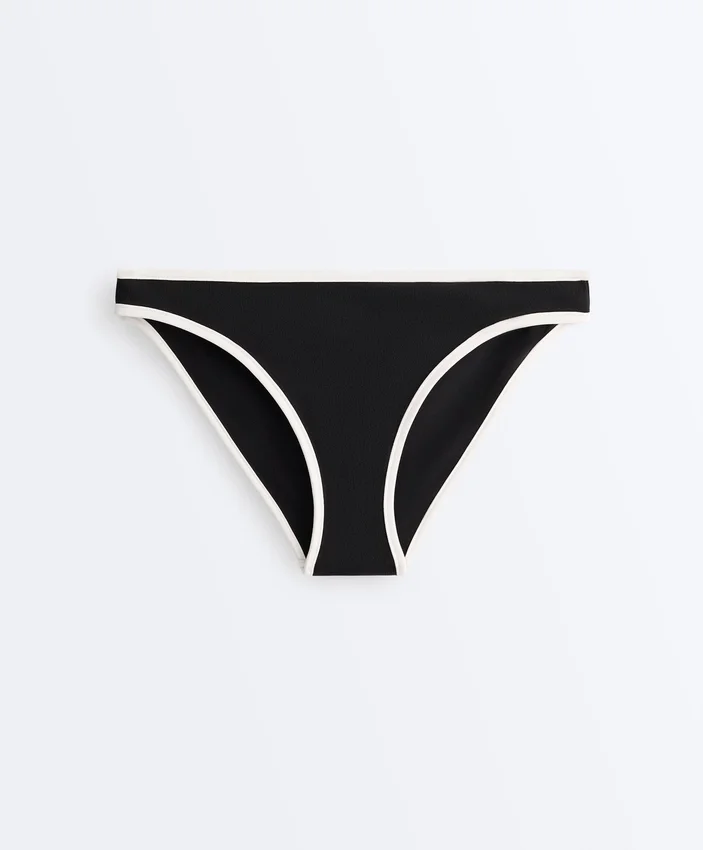 Chiloți de bikini clasici cu bordură contrastantă Chiloți de bikini clasici cu bordură contrastantă