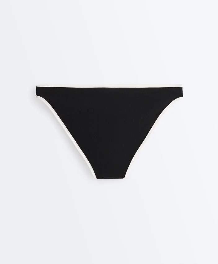 Chiloți de bikini clasici cu bordură contrastantă Chiloți de bikini clasici cu bordură contrastantă