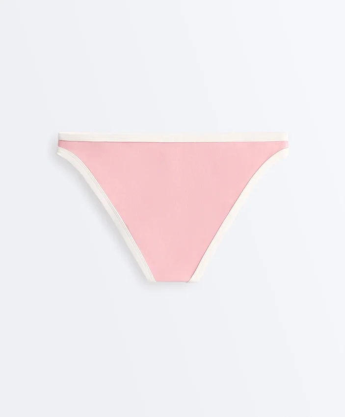 Chiloți de bikini clasici cu bordură contrastantă Chiloți de bikini clasici cu bordură contrastantă