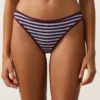 Chiloți de bikini clasici cu dungi texturate Chiloți de bikini clasici cu dungi texturate