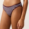 Chiloți de bikini clasici cu dungi texturate Chiloți de bikini clasici cu dungi texturate