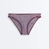 Chiloți de bikini clasici cu dungi texturate Chiloți de bikini clasici cu dungi texturate