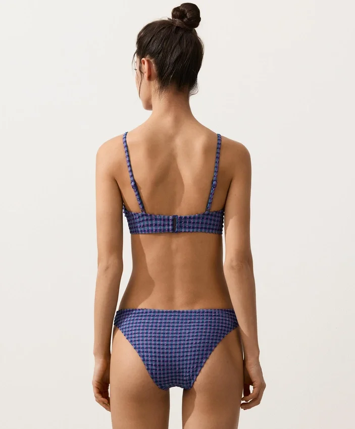 Chiloți de bikini clasici cu imprimeu în carouri Chiloți de bikini clasici cu imprimeu în carouri