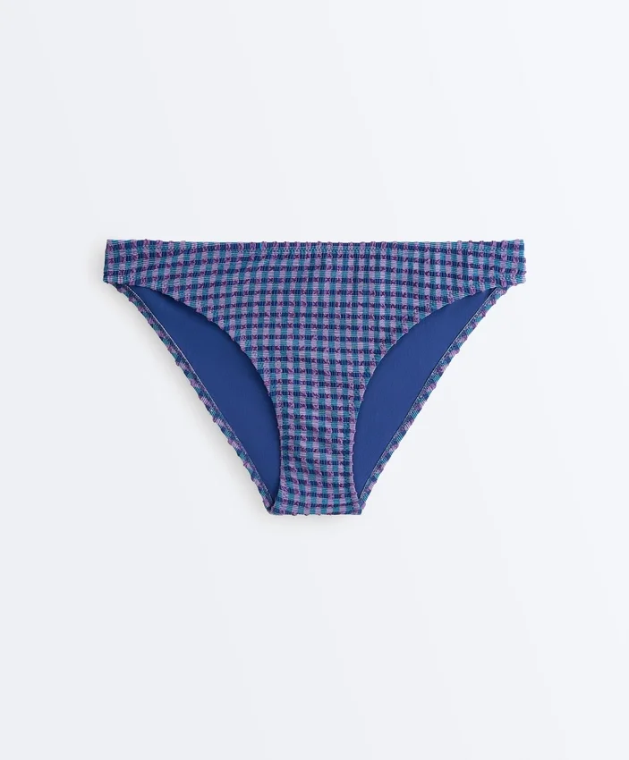 Chiloți de bikini clasici cu imprimeu în carouri Chiloți de bikini clasici cu imprimeu în carouri