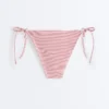 Chiloți de bikini cu acoperire medie, cu dungi și legături Chiloți de bikini cu acoperire medie, cu dungi și legături