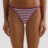 Chiloți de bikini cu acoperire medie, cu dungi texturate și legături Chiloți de bikini cu acoperire medie, cu dungi texturate și legături