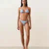 Chiloți de bikini cu acoperire medie, cu dungi texturate și legături Chiloți de bikini cu acoperire medie, cu dungi texturate și legături