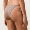 Chiloți de bikini cu acoperire medie, cu imprimeu mini metalic și legături Chiloți de bikini cu acoperire medie, cu imprimeu mini metalic și legături