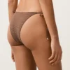 Chiloți de bikini cu acoperire medie, cu legături și imprimeu cu buline mici Chiloți de bikini cu acoperire medie, cu legături și imprimeu cu buline mici