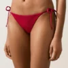 Chiloți de bikini cu acoperire medie, cu textură tip waffle și legături