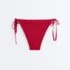 Chiloți de bikini cu acoperire medie, cu textură tip waffle și legături
