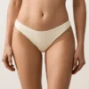 Chiloți de bikini cu acoperire medie, decupaj în U și țesătură șifonată Chiloți de bikini cu acoperire medie, decupaj în U și țesătură șifonată