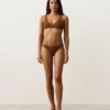 Chiloți de bikini cu acoperire medie, decupaj în U și țesătură șifonată Chiloți de bikini cu acoperire medie, decupaj în U și țesătură șifonată