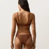 Chiloți de bikini cu acoperire medie, decupaj în U și țesătură șifonată Chiloți de bikini cu acoperire medie, decupaj în U și țesătură șifonată