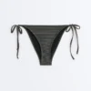 Chiloți de bikini cu acoperire medie și legături, din țesătură jacquard cu efect spălat Chiloți de bikini cu acoperire medie și legături, din țesătură jacquard cu efect spălat