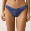 Chiloți de bikini cu decupaj în U, acoperire medie, cu imprimeu în carouri Chiloți de bikini cu decupaj în U, acoperire medie, cu imprimeu în carouri