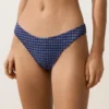Chiloți de bikini cu decupaj în U, acoperire medie, cu imprimeu în carouri Chiloți de bikini cu decupaj în U, acoperire medie, cu imprimeu în carouri
