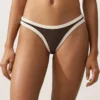 Chiloți de bikini cu decupaj în U și acoperire medie, cu bordură contrastantă Chiloți de bikini cu decupaj în U și acoperire medie, cu bordură contrastantă