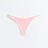 Chiloți de bikini cu decupaj în U și acoperire medie, cu bordură contrastantă Chiloți de bikini cu decupaj în U și acoperire medie, cu bordură contrastantă
