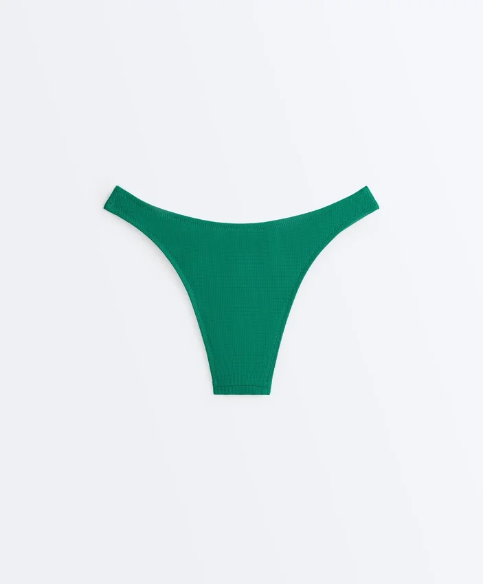Chiloți de bikini cu decupaj în U și acoperire medie, din țesătură piqué Chiloți de bikini cu decupaj în U și acoperire medie, din țesătură piqué
