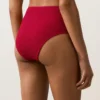 Chiloți de bikini cu talie înaltă și textură tip waffle Chiloți de bikini cu talie înaltă și textură tip waffle