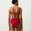 Chiloți de bikini cu talie înaltă și textură tip waffle Chiloți de bikini cu talie înaltă și textură tip waffle