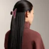 Clemă mare de accesorii de păr cu bordură